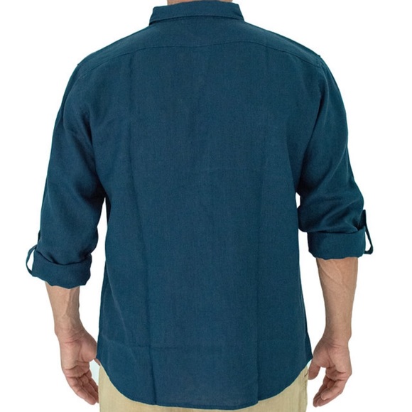 100% Linen Shirt - Short Fin Resort Wear - Picture 5 of 15